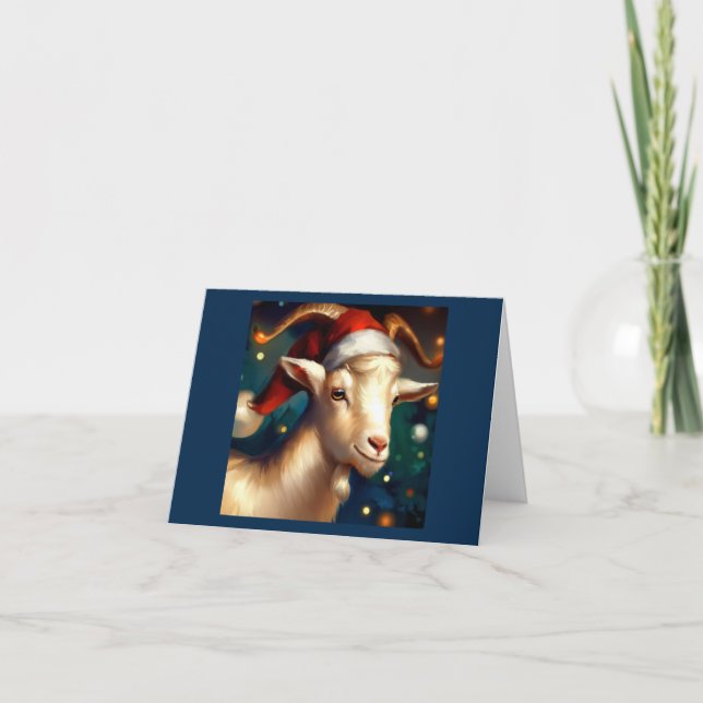 Cartes Pour Fêtes Annuelles Chèvre de Noël 1 (Devant)