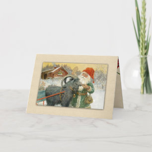 Cartes Pour Fêtes Annuelles Chèvre de Noël Dieu Jul Julbocken et Cookie