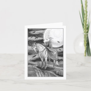 CARTES POUR FÊTES ANNUELLES CHÈVRE DÉMON, VRAIMENT PIED STEED HALLOWEEN GOTH B