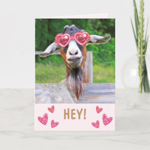 Cartes Pour Fêtes Annuelles Chèvre Lovestruck Saint-Valentin