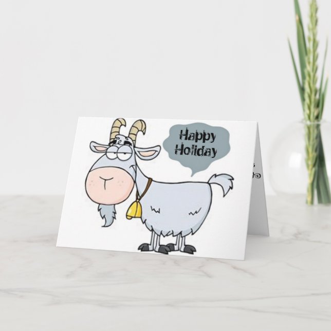 CARTES POUR FÊTES ANNUELLES CHÈVRE PRESQUE À LA SALUT=****VACANCES**** HUMOUR (Devant)