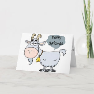 CARTES POUR FÊTES ANNUELLES CHÈVRE PRESQUE ATTEINTE DE SALUT=JOYEUX HUMOUR DE 