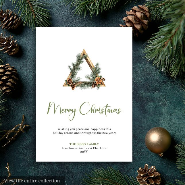 Cartes Pour Fêtes Annuelles Chic Bohemian Rustic Neutral Christmas Greeting  (Chic Bohemian Rustic Neutral Christmas Greeting Card)