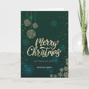 Cartes Pour Fêtes Annuelles Chic Christmas Balls Snowflakes