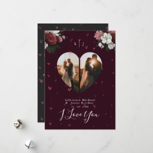 Cartes Pour Fêtes Annuelles Chic Custom 2 Coeur photo en forme pour lui