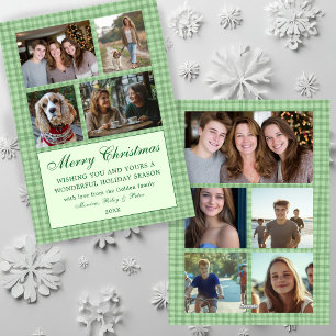 Cartes Pour Fêtes Annuelles Chic En vichy Christmas Custom 9 Photo Collage