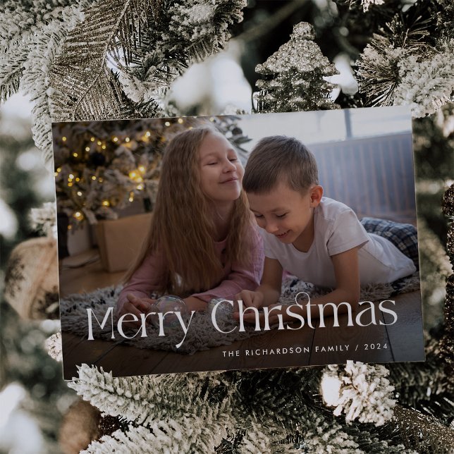 Cartes Pour Fêtes Annuelles Chic et élégant | Joyeux Noël photo (Créateur téléchargé)