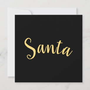 Cartes Pour Fêtes Annuelles Chic Festive Moderne Père Noël Script Arrière - pl
