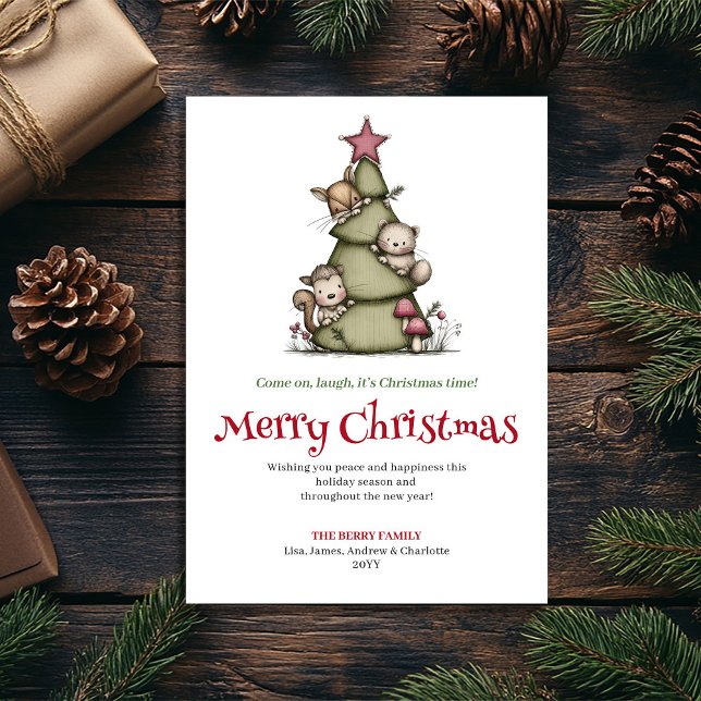 Cartes Pour Fêtes Annuelles Chic funny Christmas tree greeting card (Chic funny Christmas tree greeting card

)