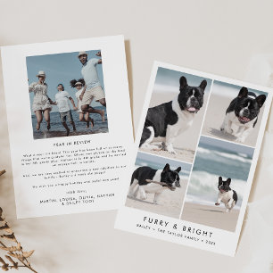 Cartes Pour Fêtes Annuelles Chic Furry et brillante nouvelle photo de chiot No