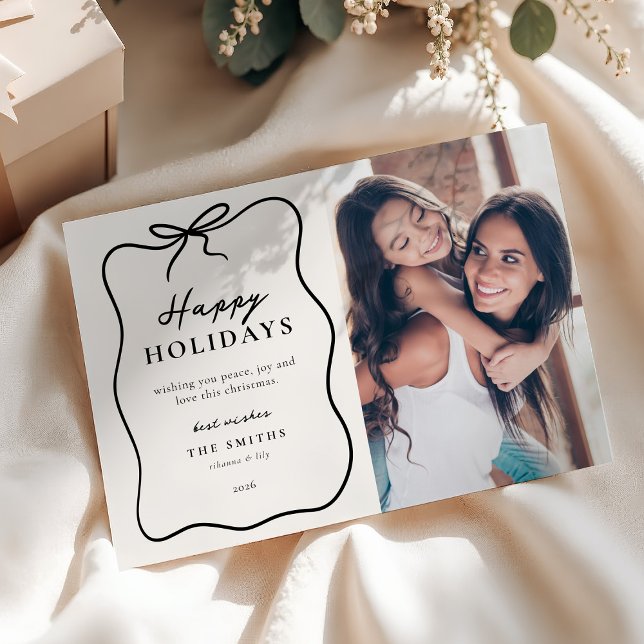 Cartes Pour Fêtes Annuelles Chic Happy Holidays Photo (Créateur téléchargé)
