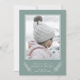 Cartes Pour Fêtes Annuelles Chic Holly Jolly Merry & Bright Photo Holiday Card