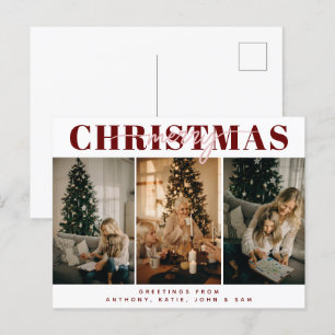 Cartes Pour Fêtes Annuelles Chic Joyeux Noël Trois Famille Typographie