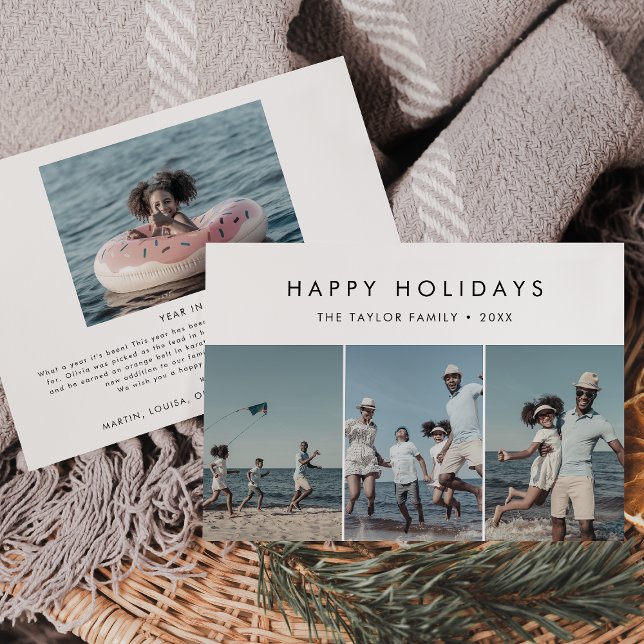 Cartes Pour Fêtes Annuelles Chic Joyeux Vacances Année En Examen 4 Photo (Créateur téléchargé)