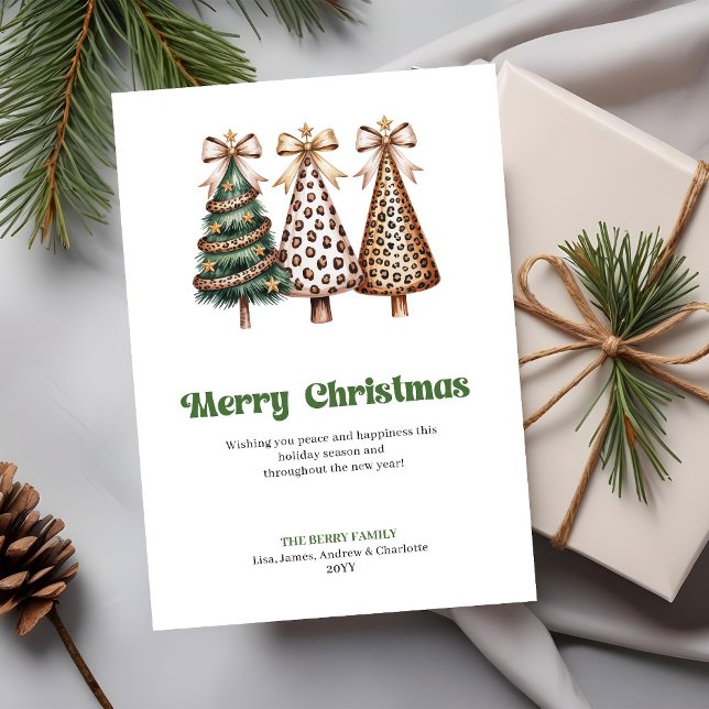 Cartes Pour Fêtes Annuelles Chic leopard print Christmas tree greeting card (Chic leopard print Christmas tree greeting card

)