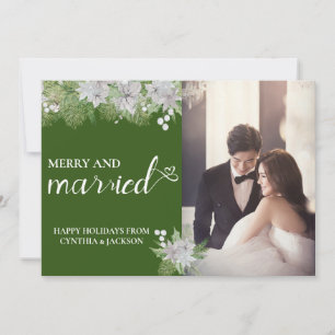 Cartes Pour Fêtes Annuelles Chic Mâle Lettré Marié Photo Pine Drop