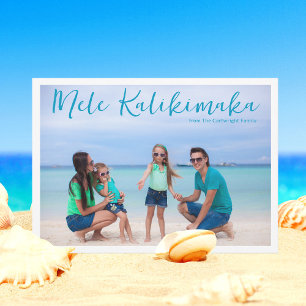 Cartes Pour Fêtes Annuelles Chic Mele Kalikimaka Photo de Famille Tropicale Co