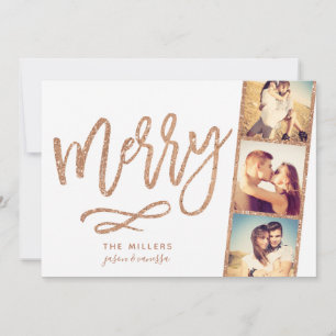 Cartes Pour Fêtes Annuelles Chic Merry Parties scintillant Photo Booth Film St