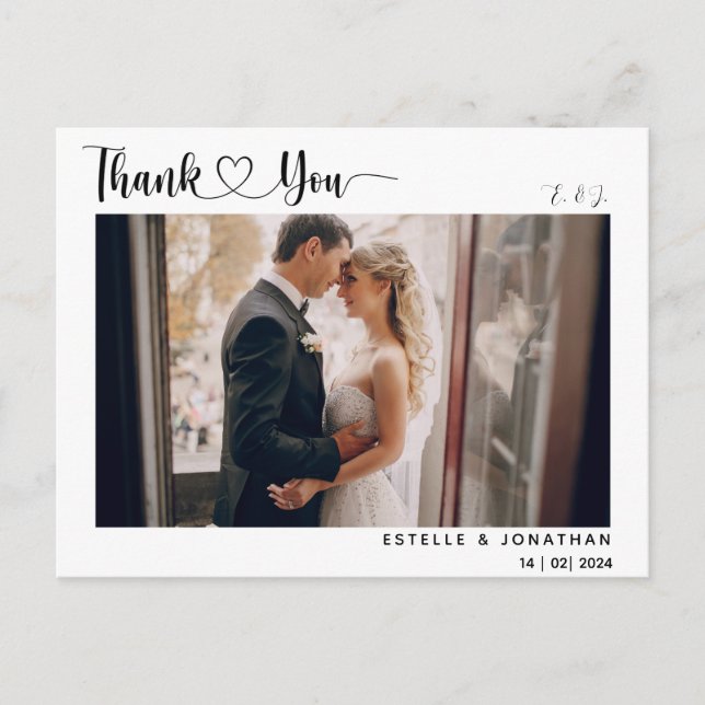 Cartes Pour Fêtes Annuelles Chic minimal | Merci de calligraphie élégant (Devant)