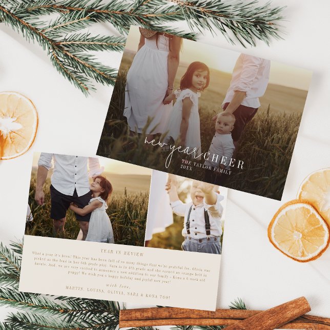 Cartes Pour Fêtes Annuelles Chic moderne | Gold Photo Overlay Nouvelles du Nou (Créateur téléchargé)