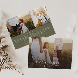 Cartes Pour Fêtes Annuelles Chic moderne Green Photo Overlay Nouvelles de No