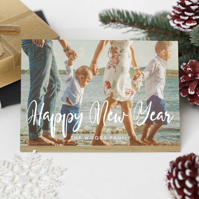 Cartes Pour Fêtes Annuelles Chic moderne Happy New Year photo (Créateur téléchargé)