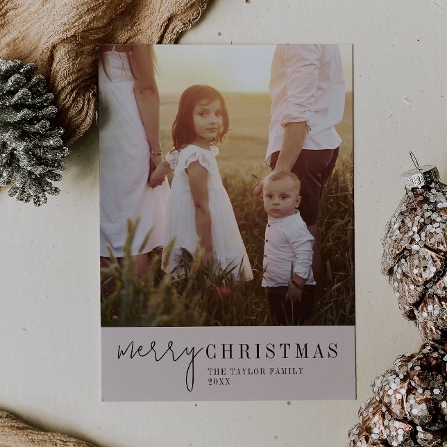 Cartes Pour Fêtes Annuelles Chic moderne | Neutral Joyeux Noël photo (Créateur téléchargé)