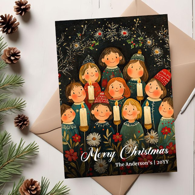 Cartes Pour Fêtes Annuelles Chic Old Fashioned Christmas Carols Holiday Card (Chic Old Fashioned Christmas Carols Holiday Card)