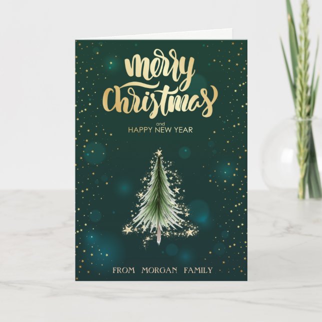 Cartes Pour Fêtes Annuelles Chic Pine de Noël Green Christmas Holida (Devant)