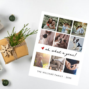 Cartes Pour Fêtes Annuelles Chic Quelle Année Collage Multi-Photos Moderne