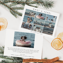 Cartes Pour Fêtes Annuelles Chic What A Year Photo Collage Noël