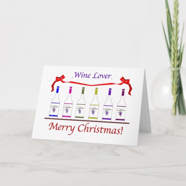 CARTES POUR FÊTES ANNUELLES CHIC WINE-AMATEURS DE NOËL (Devant)