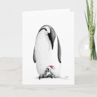 Cartes Pour Fêtes Annuelles Chick de pingouin dans un chapeau de Père Noël