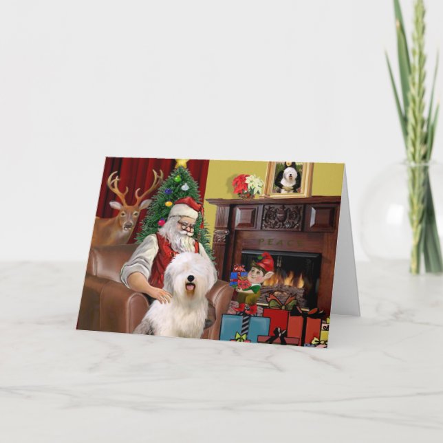Cartes Pour Fêtes Annuelles Chien à chien de Père Noël (Devant)