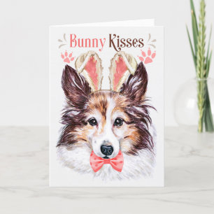 Cartes Pour Fêtes Annuelles Chien à chiens de schetland dans des oreilles de l