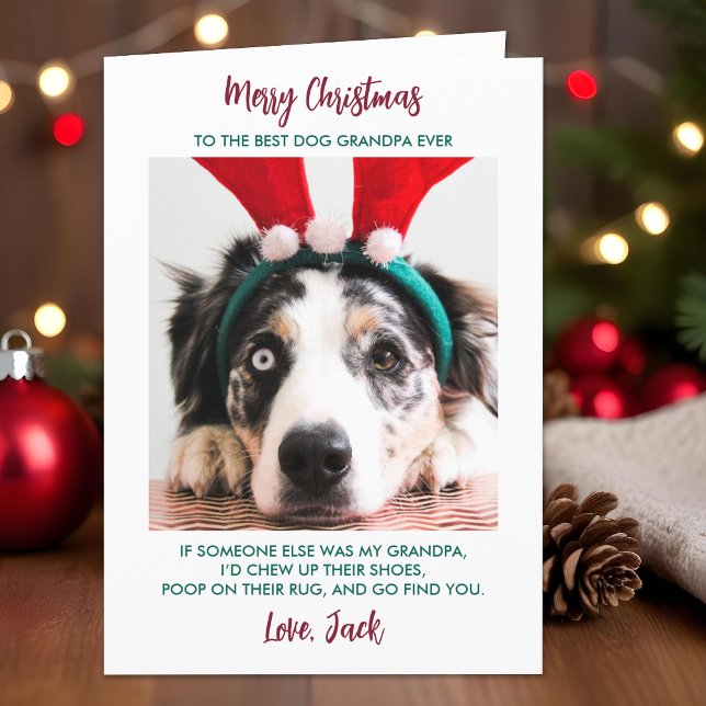 Cartes Pour Fêtes Annuelles Chien amusant Noël Grand-chien Personnalisé Animau (Créateur téléchargé)