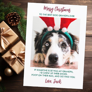 Cartes Pour Fêtes Annuelles Chien amusant Noël Grand-parent Personnalisé Anima