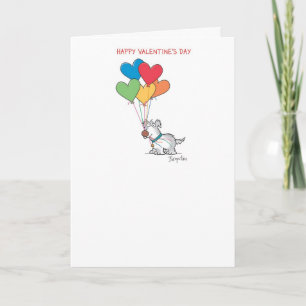 Cartes Pour Fêtes Annuelles CHIEN AVEC BALLONS DU COEUR Valentines par Boynton