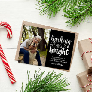 CARTES POUR FÊTES ANNUELLES CHIEN BARRE ESPRIT BRIGHT PET NOIR NOIR NOIR NOËL