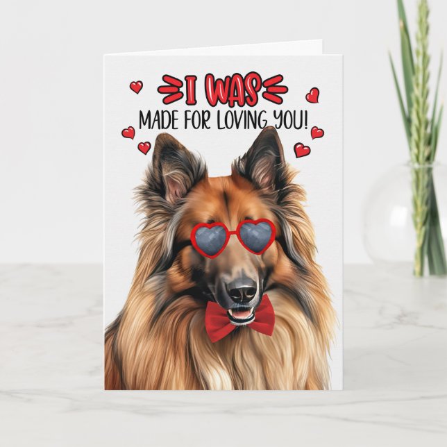 Cartes Pour Fêtes Annuelles Chien belge Tervuren fait pour vous aimer Valentin (Devant)
