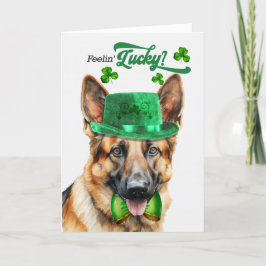 Cartes Pour Fêtes Annuelles Chien berger allemand Feelin' Lucky St Patrick's D