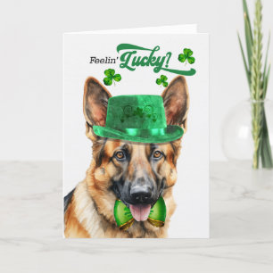 Cartes Pour Fêtes Annuelles Chien berger allemand Feelin' Lucky St Patrick's D