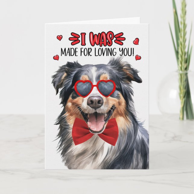 Cartes Pour Fêtes Annuelles Chien berger anglais fait pour vous aimer Valentin (Devant)