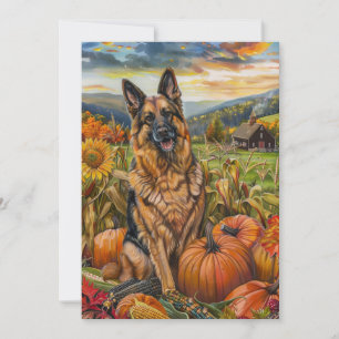 Cartes Pour Fêtes Annuelles Chien berger belge Récolte d'automne Thanksgiving