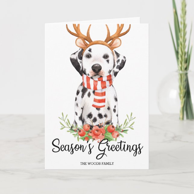 Cartes Pour Fêtes Annuelles Chien Bonnes Fêtes de Noël dalmate (Devant)