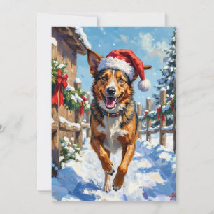 Cartes Pour Fêtes Annuelles Chien Bouvier Australien Rouge Heeler Noël