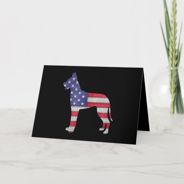 Cartes Pour Fêtes Annuelles Chien |Broderie du drapeau américain patriotique g (Devant)