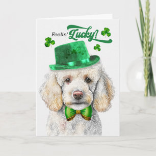 Cartes Pour Fêtes Annuelles Chien Caniche Standard Se Sentant Chanceux Saint-P