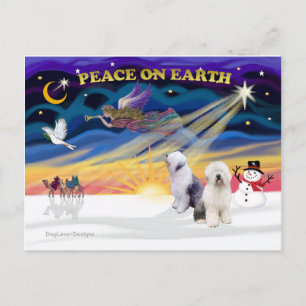 Cartes Pour Fêtes Annuelles Chien-chien anglais de Noël