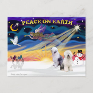 Cartes Pour Fêtes Annuelles Chien-chien anglais de NoëlSunrise-Deux-Ans